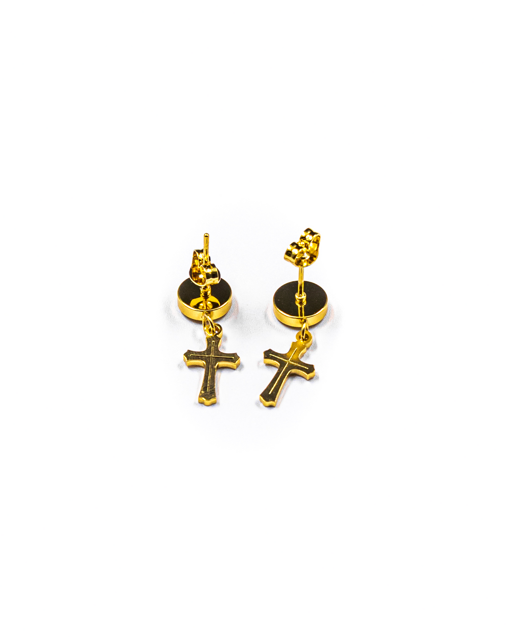 Aretes Dorados, Plateados y negros con dije colgante - M1 Acero Inoxidable