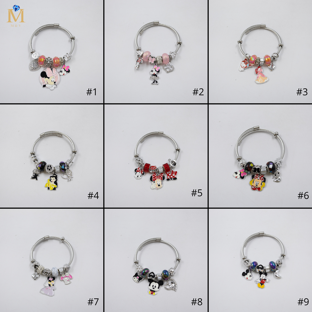 Pulsera tipo Pandora Plateados M8 Oro Laminado