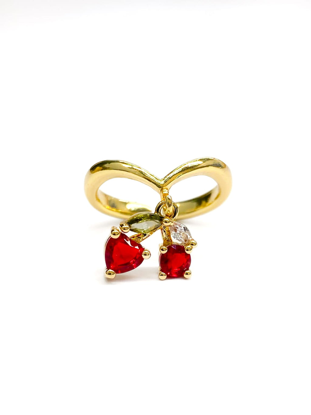 Anillo Cerezas Ajustable M1 Oro Laminado