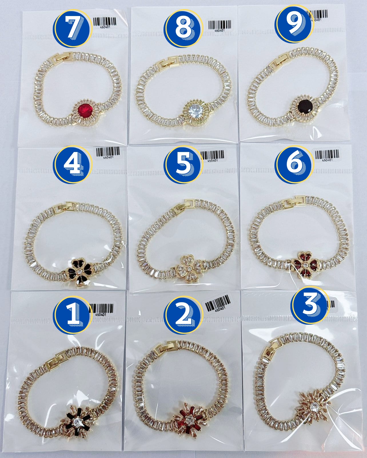 Pulsera Cristal M10 Oro Laminado