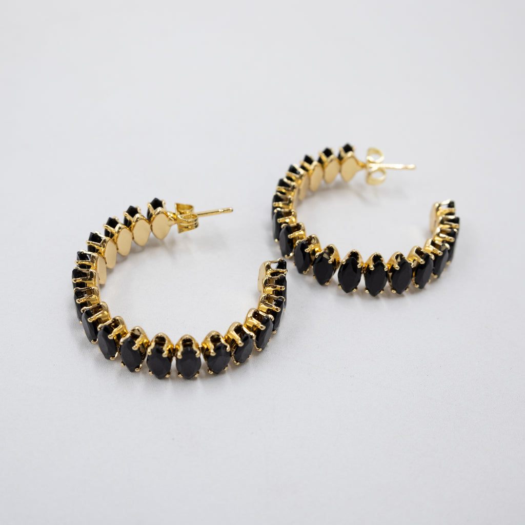 Aretes Dorados con piedras de color M8 Oro Laminado