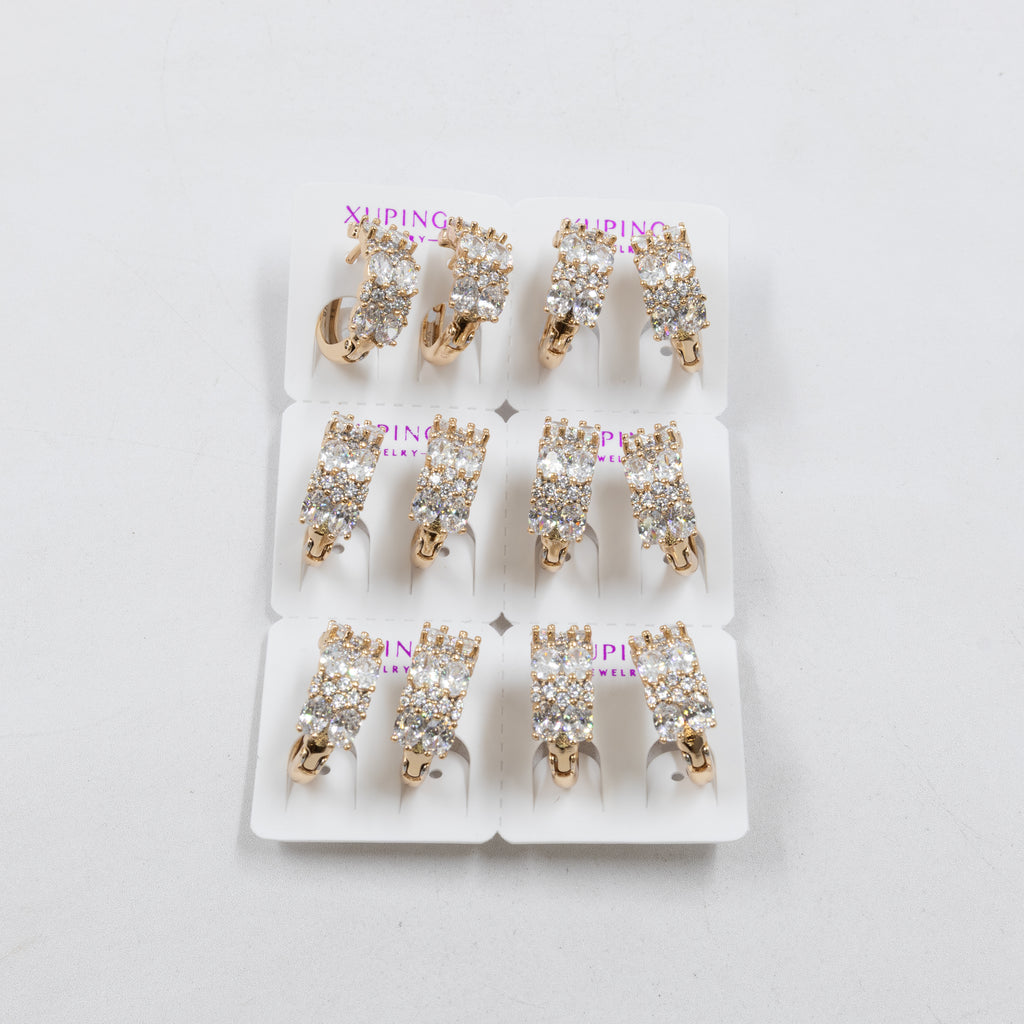 Paquete de 6 pares de Aretes Xuping Dorado M12 Oro Laminado