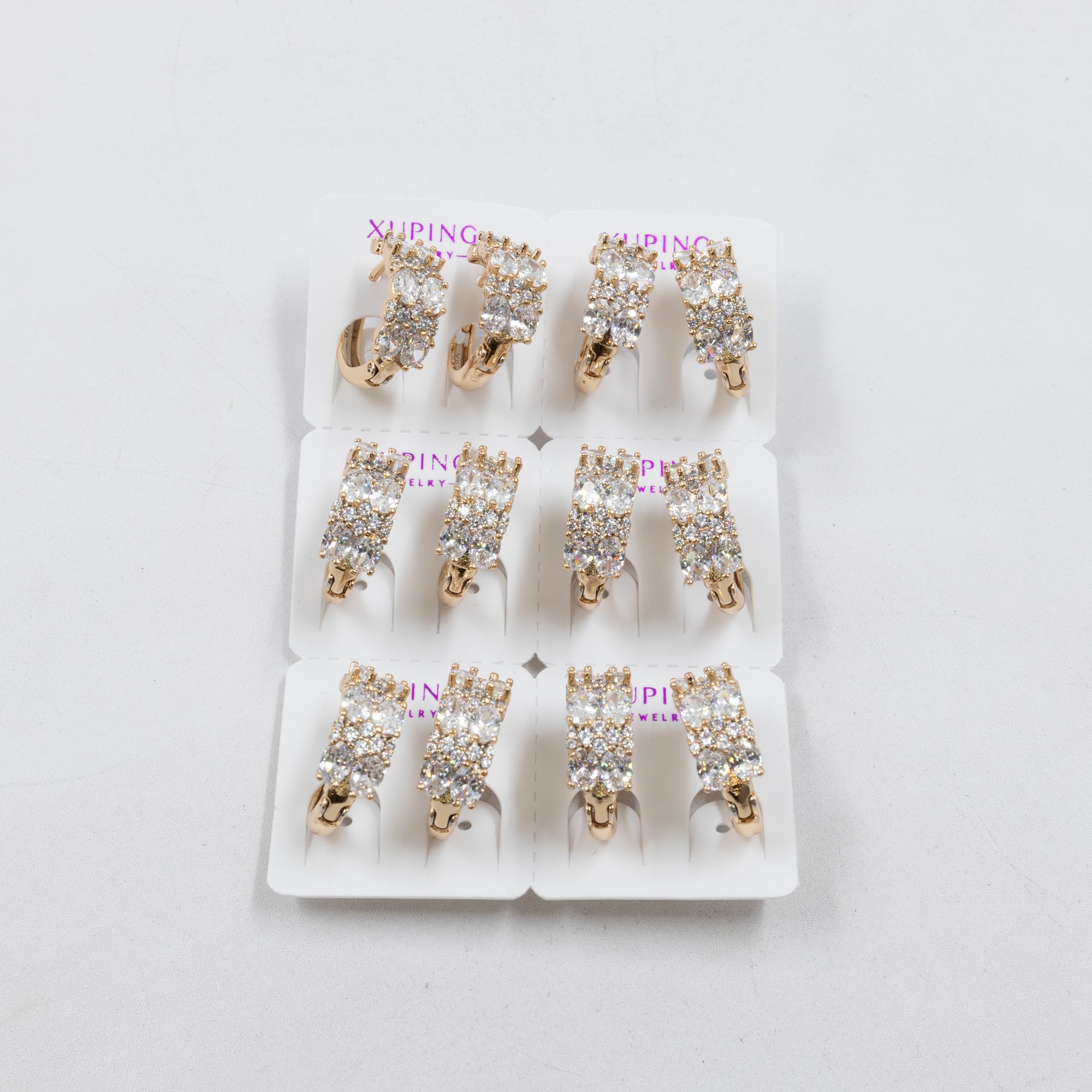 Paquete de 6 pares de Aretes Xuping Dorado M12 Oro Laminado