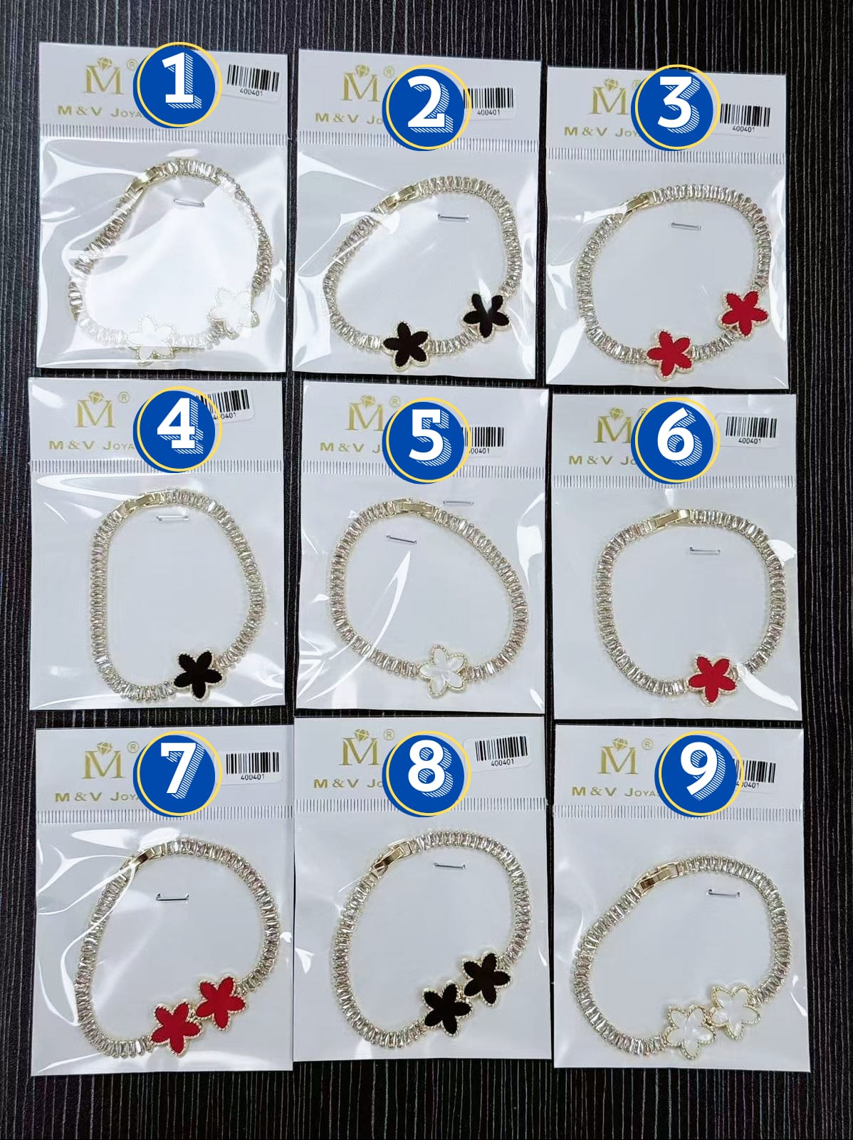 Pulsera Pedreria Blanca M10 Oro Laminado