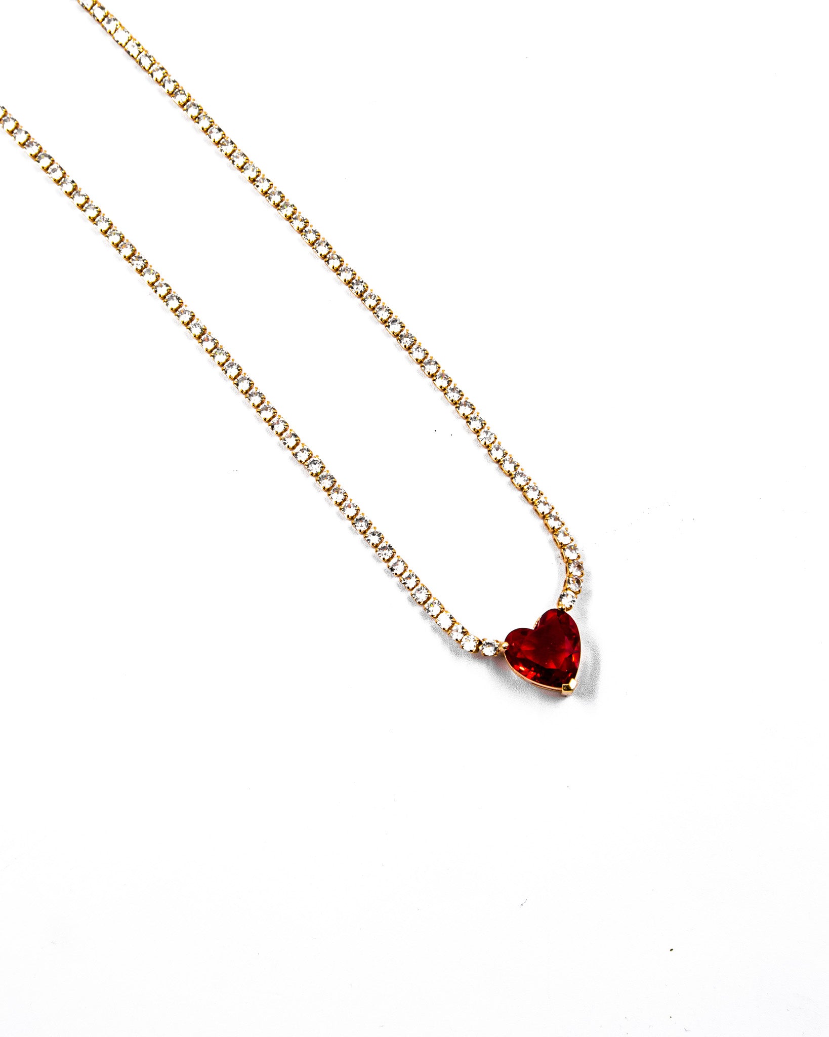 Collar con dije corazon de colores Oro Laminado