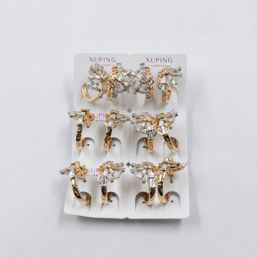 Paquete de 6 pares de Aretes Xuping Dorado M19 Oro Laminado