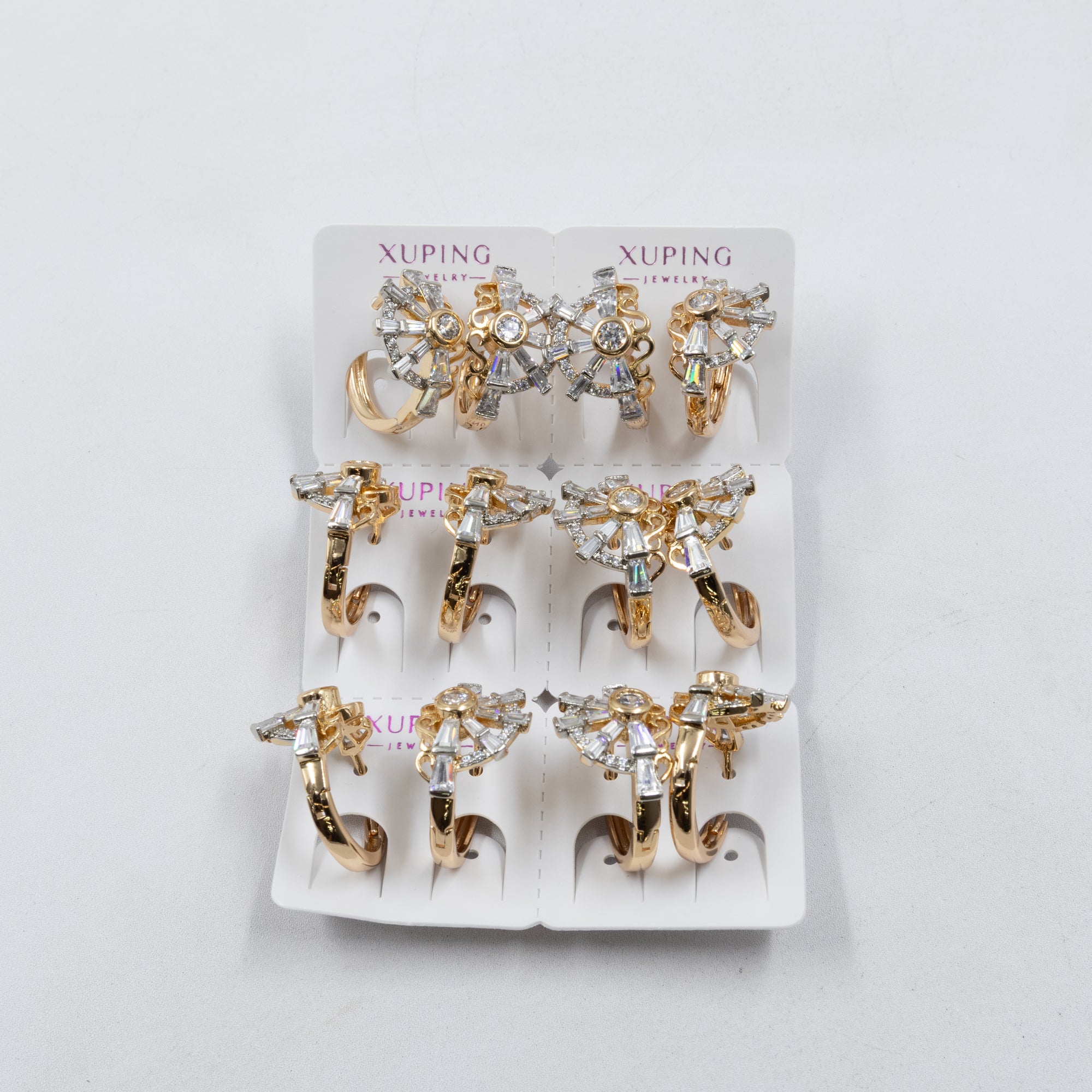 Paquete de 6 pares de Aretes Xuping Dorado M19 Oro Laminado
