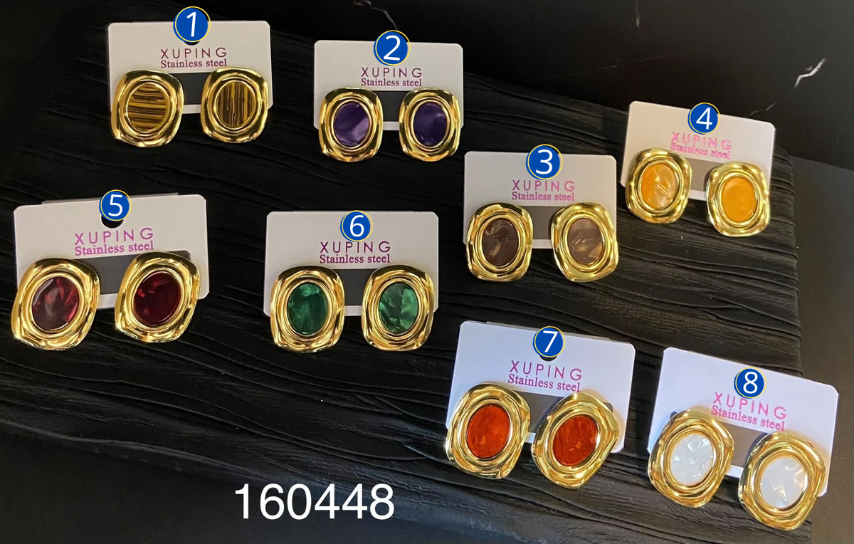 [03/OCTUBRE/26] Aretes Dorados Diferentes Diseños M1 Acero Inoxidable