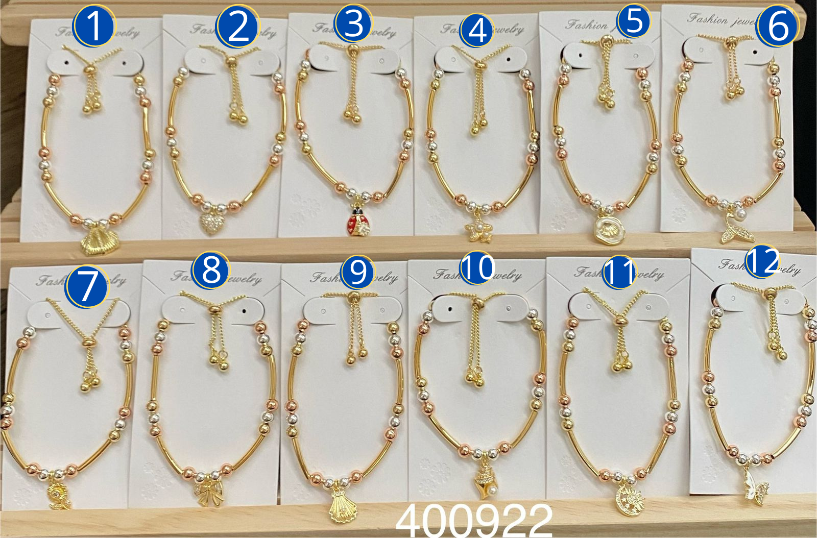 Pulsera Dorada con Dije M2 Oro Laminado
