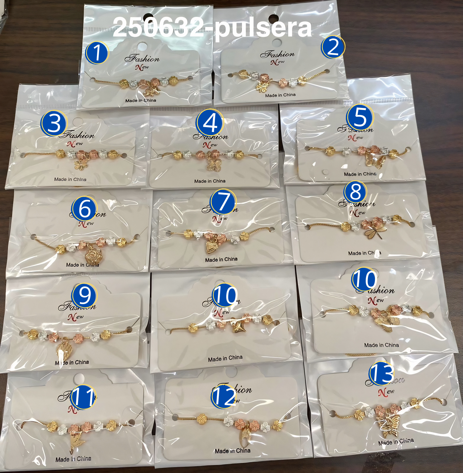 [08/JUNI/26] Pulseras Doradas con Dije M1 Oro Laminado