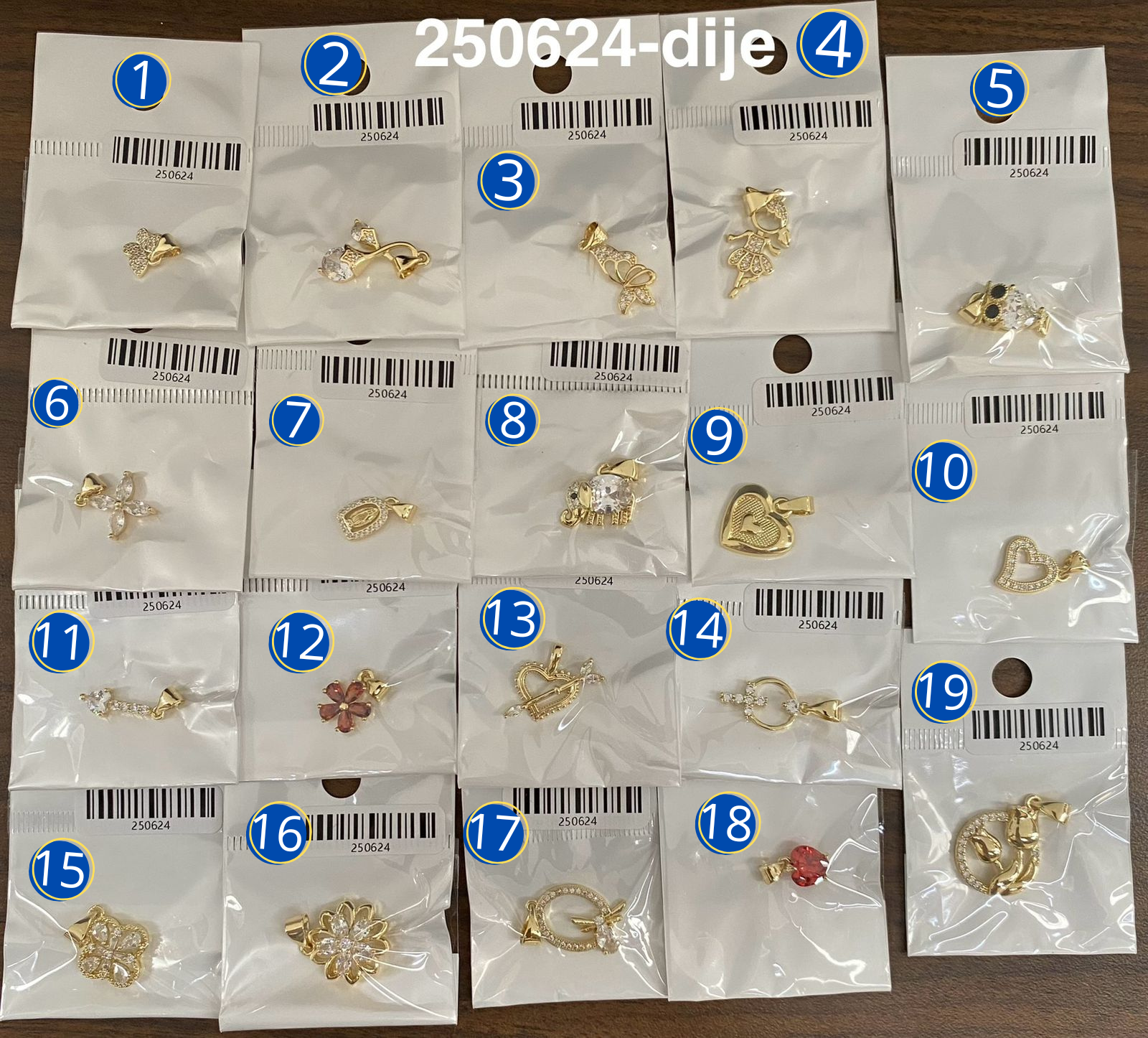 Dijes Dorados M14 Oro Laminado