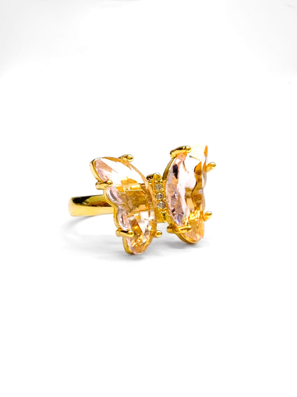 Anillo Mariposa Colores Ajustable M2 Oro Laminado