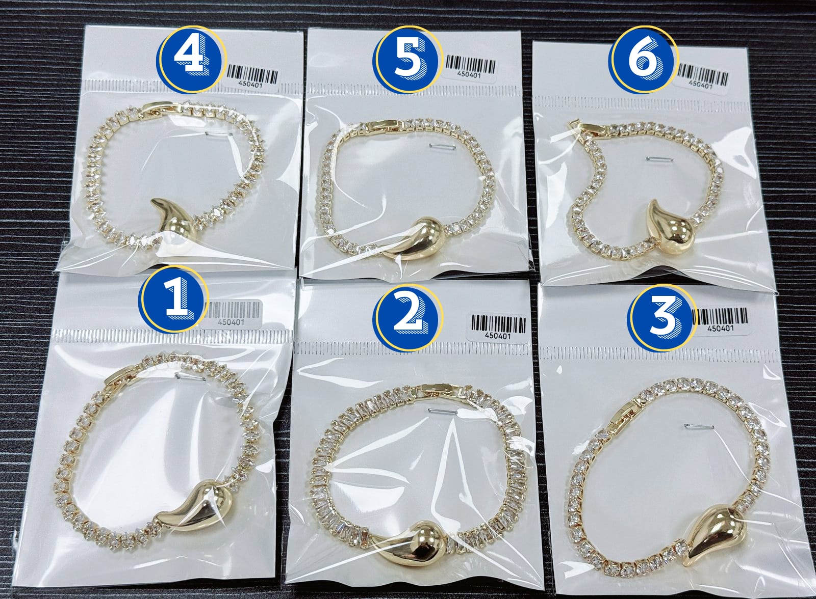 Pulsera Cristal M11 Oro Laminado