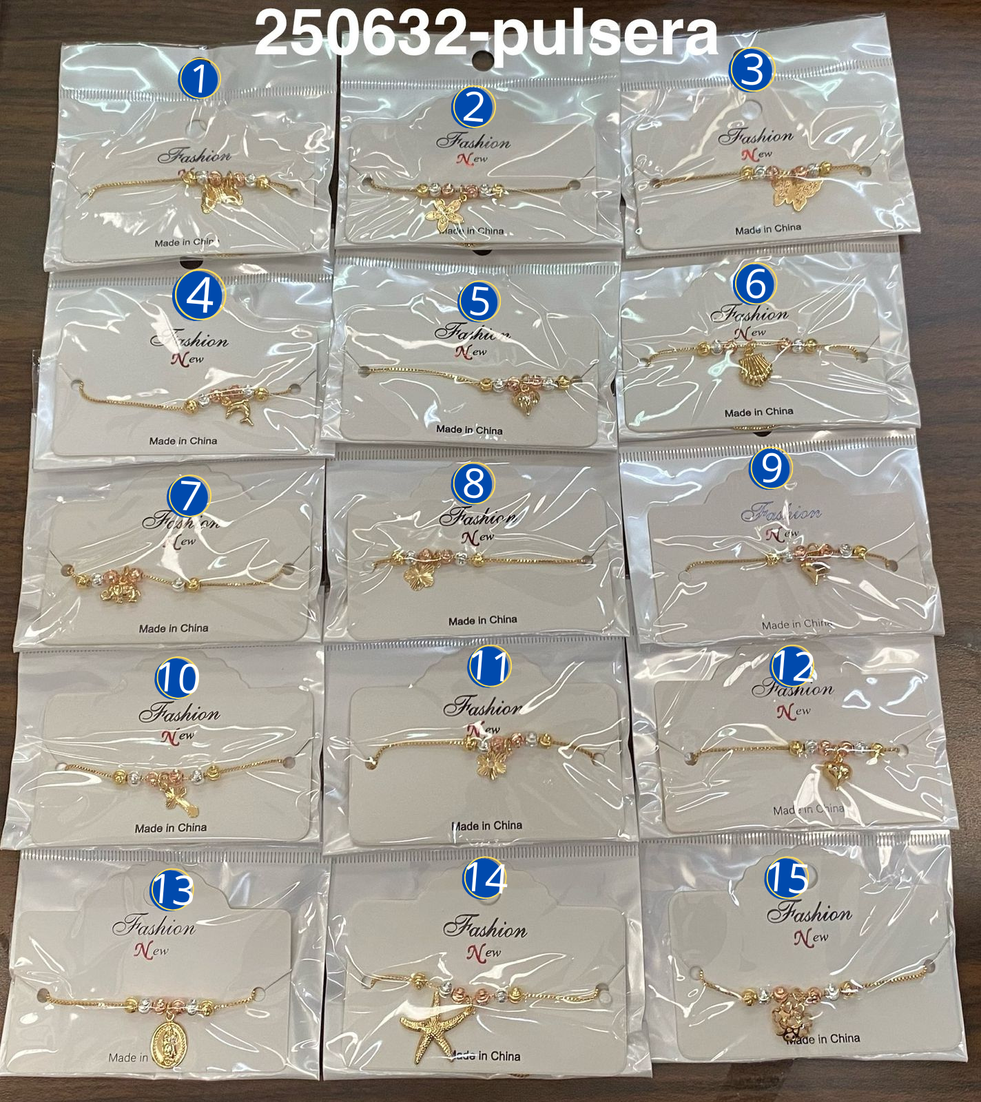 [08/JUNI/26] Pulseras Doradas con Dije M3 Oro Laminado