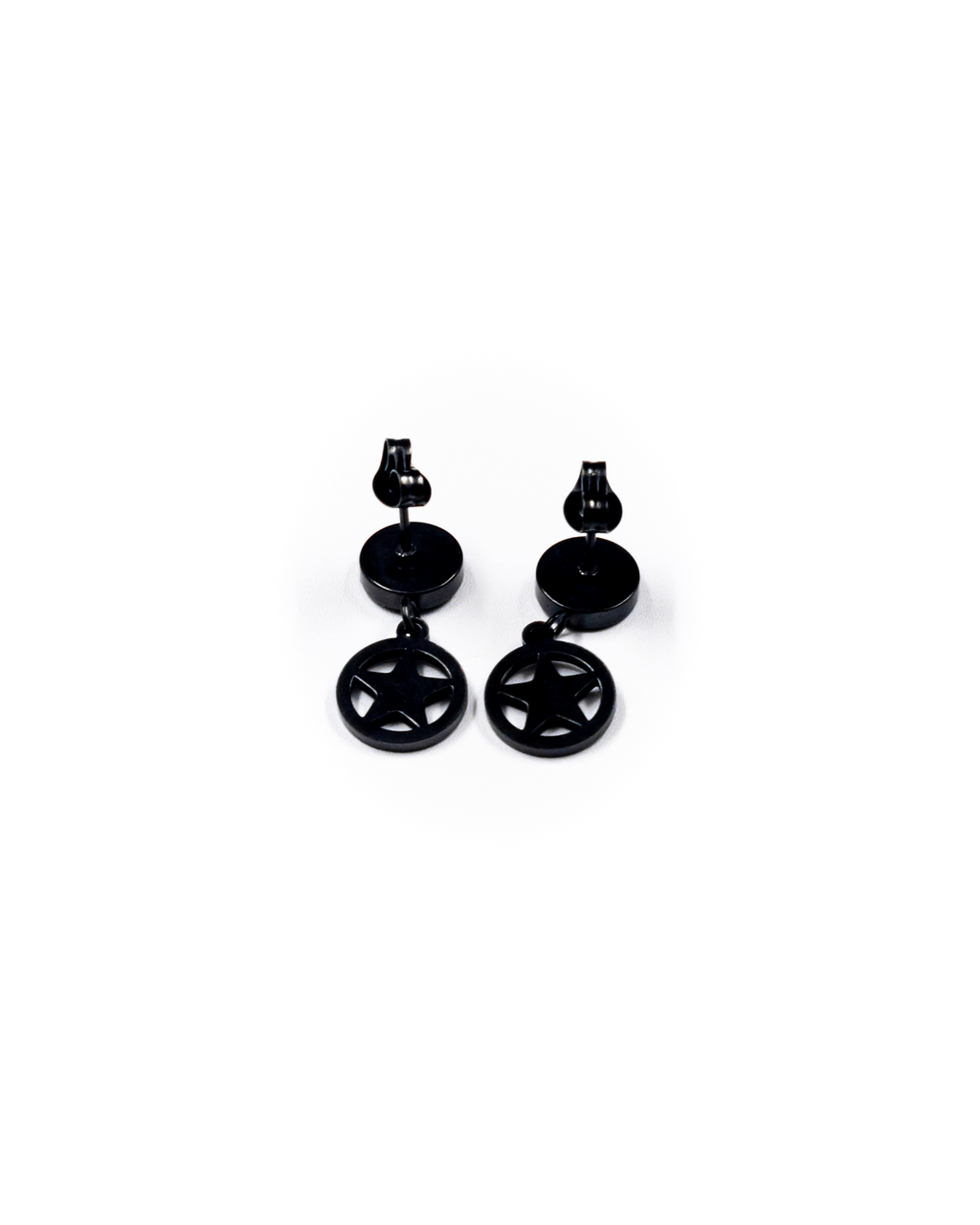 Aretes Dorados, Plateados y Negros con dije colgante - M2 Acero Inoxidable