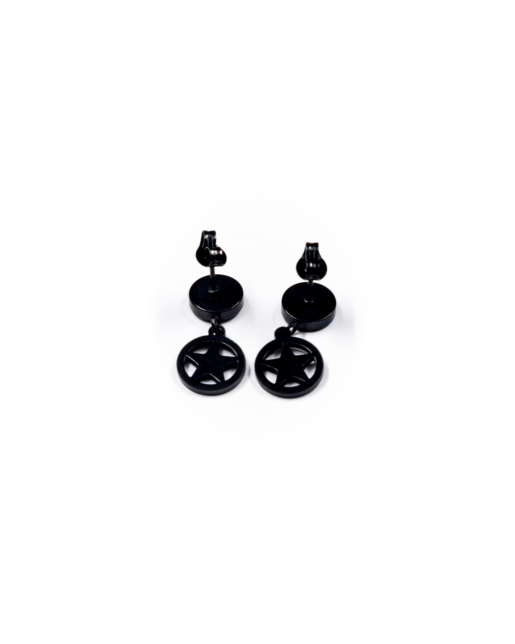 Aretes Dorados, Plateados y Negros con dije colgante - M2 Acero Inoxidable
