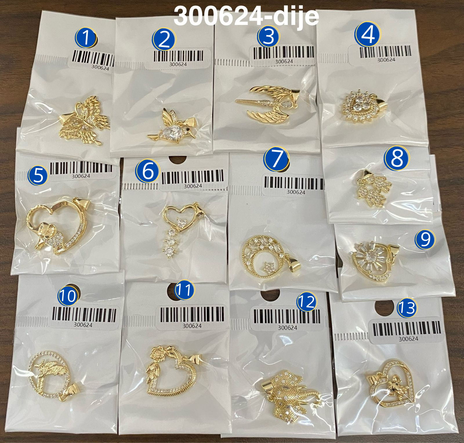 Dijes Dorados M22 Oro Laminado