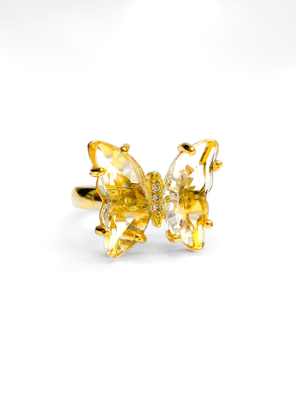 Anillo Mariposa Colores Ajustable M2 Oro Laminado