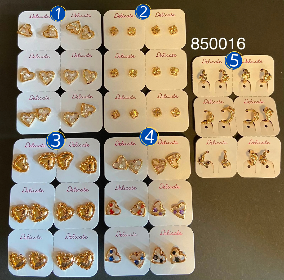 [26/SEPTIEMBRE/26] Paquete de 6 pares de Aretes MV M12 Oro Laminado