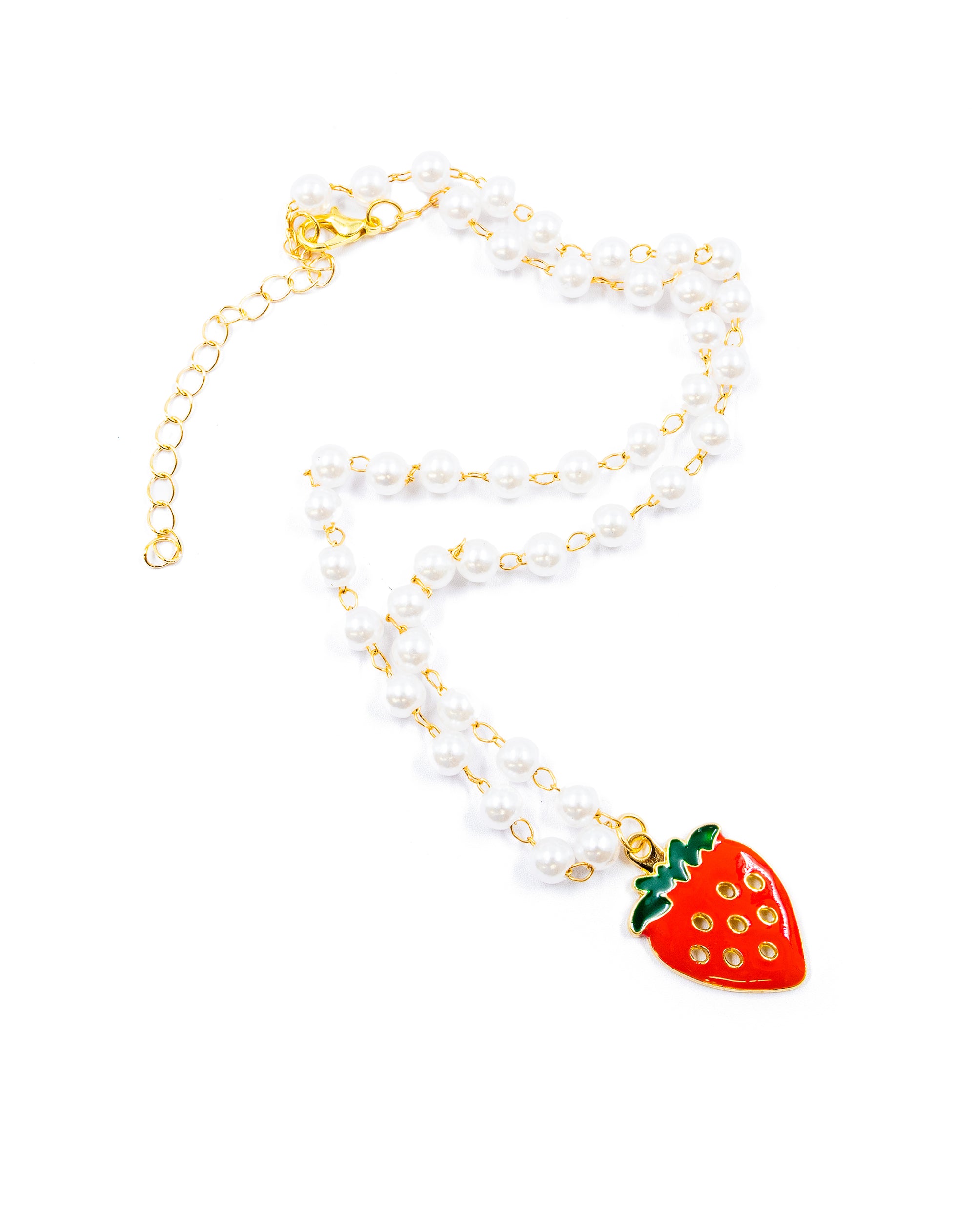 Collar de Perlas con dije de Fruta M2 - Oro laminado