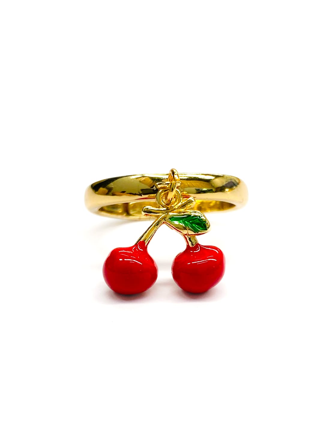 Anillo Cerezas Ajustable M2 Oro Laminado