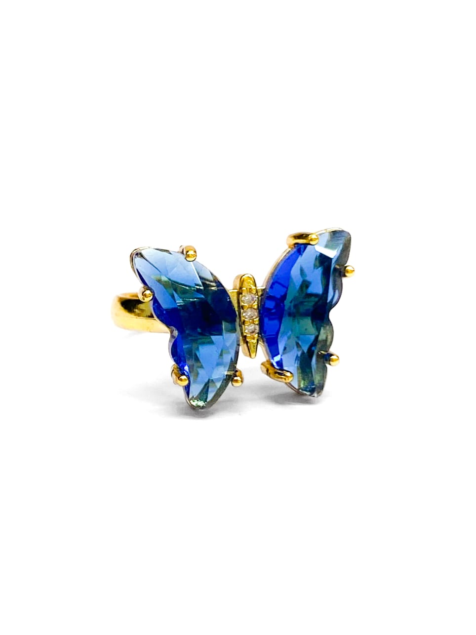 Anillo Mariposa Colores Ajustable M2 Oro Laminado