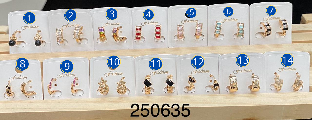 Aretes Dorados diferentes formas M9 Oro Laminado