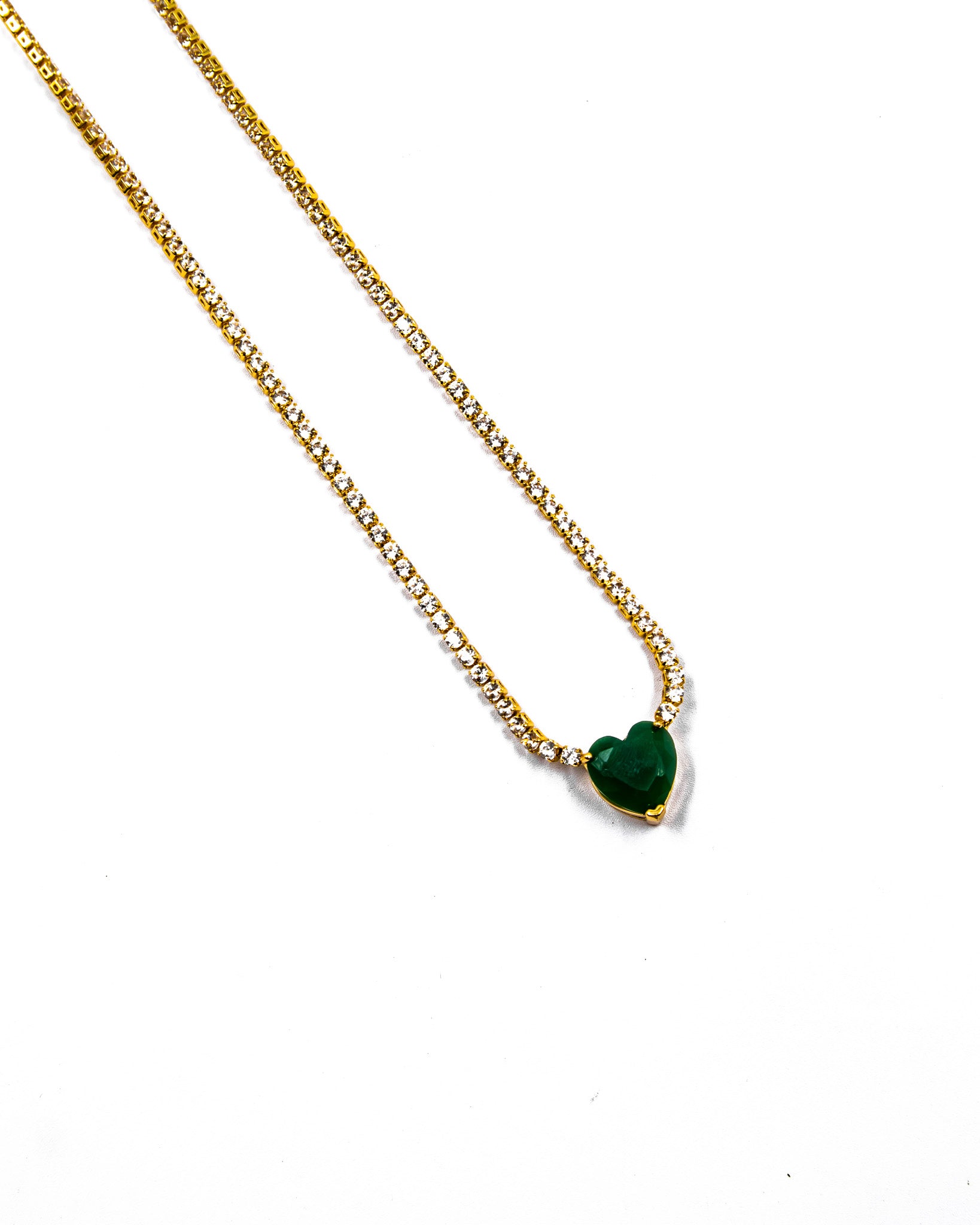 Collar con dije corazon de colores Oro Laminado