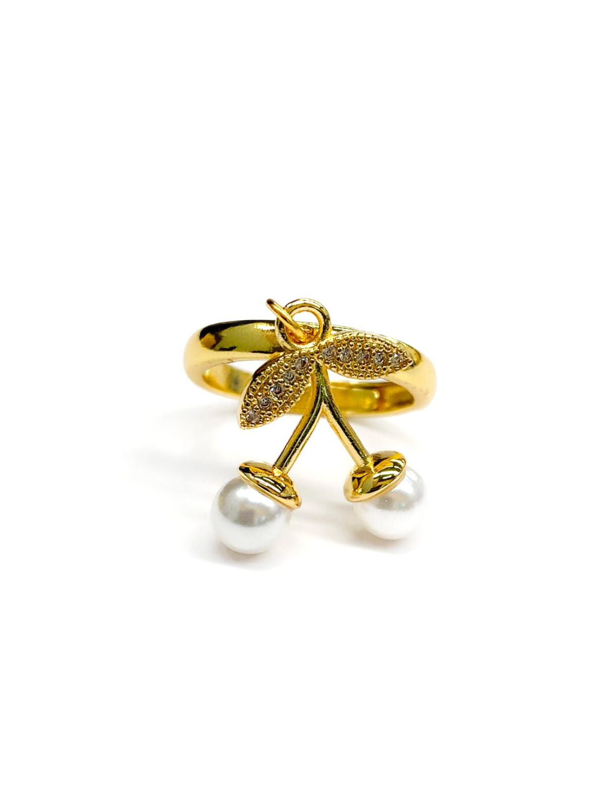 Anillo Cerezas Ajustable M2 Oro Laminado