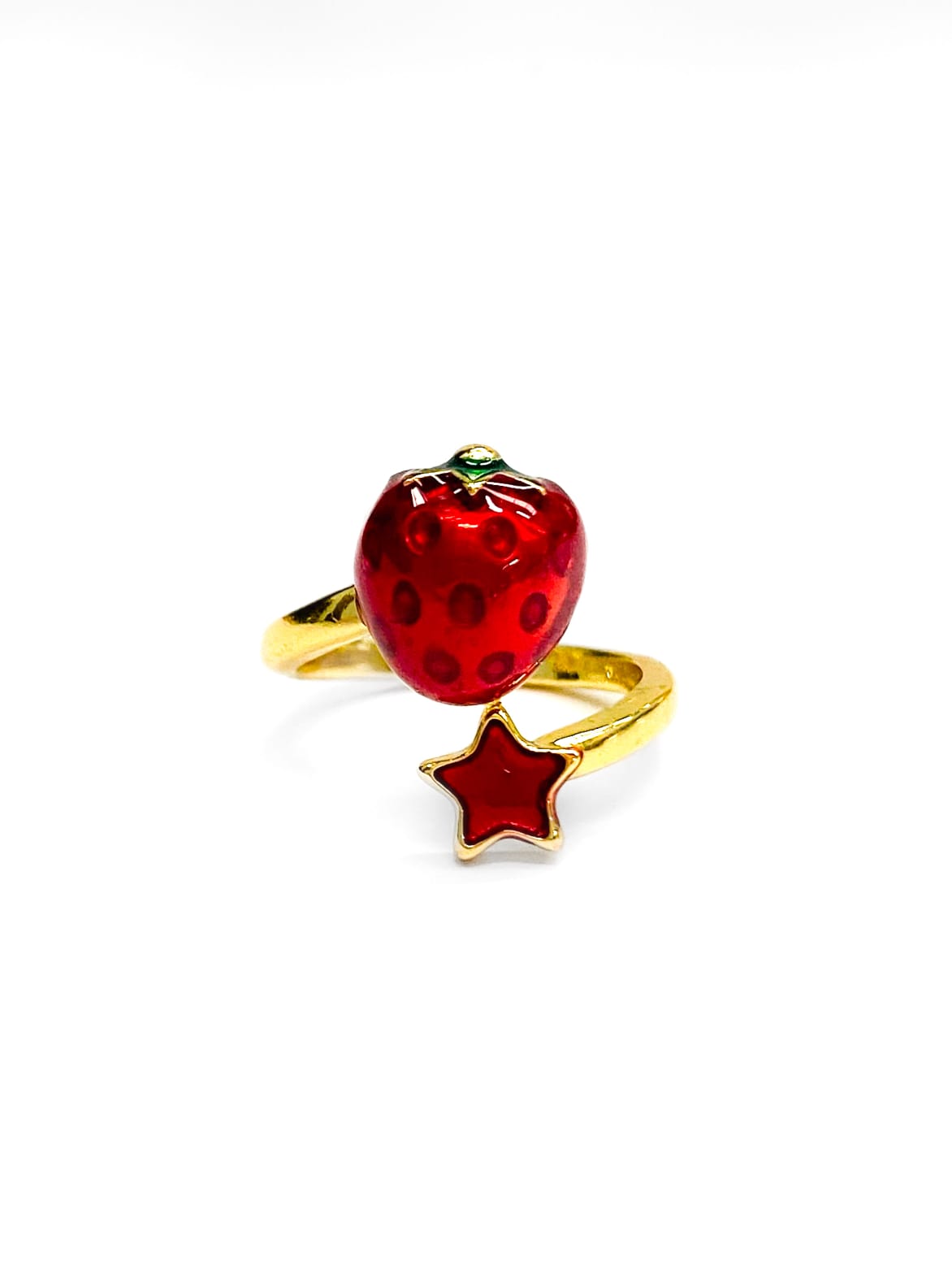 Anillo Cerezas Ajustable M3 Oro Laminado