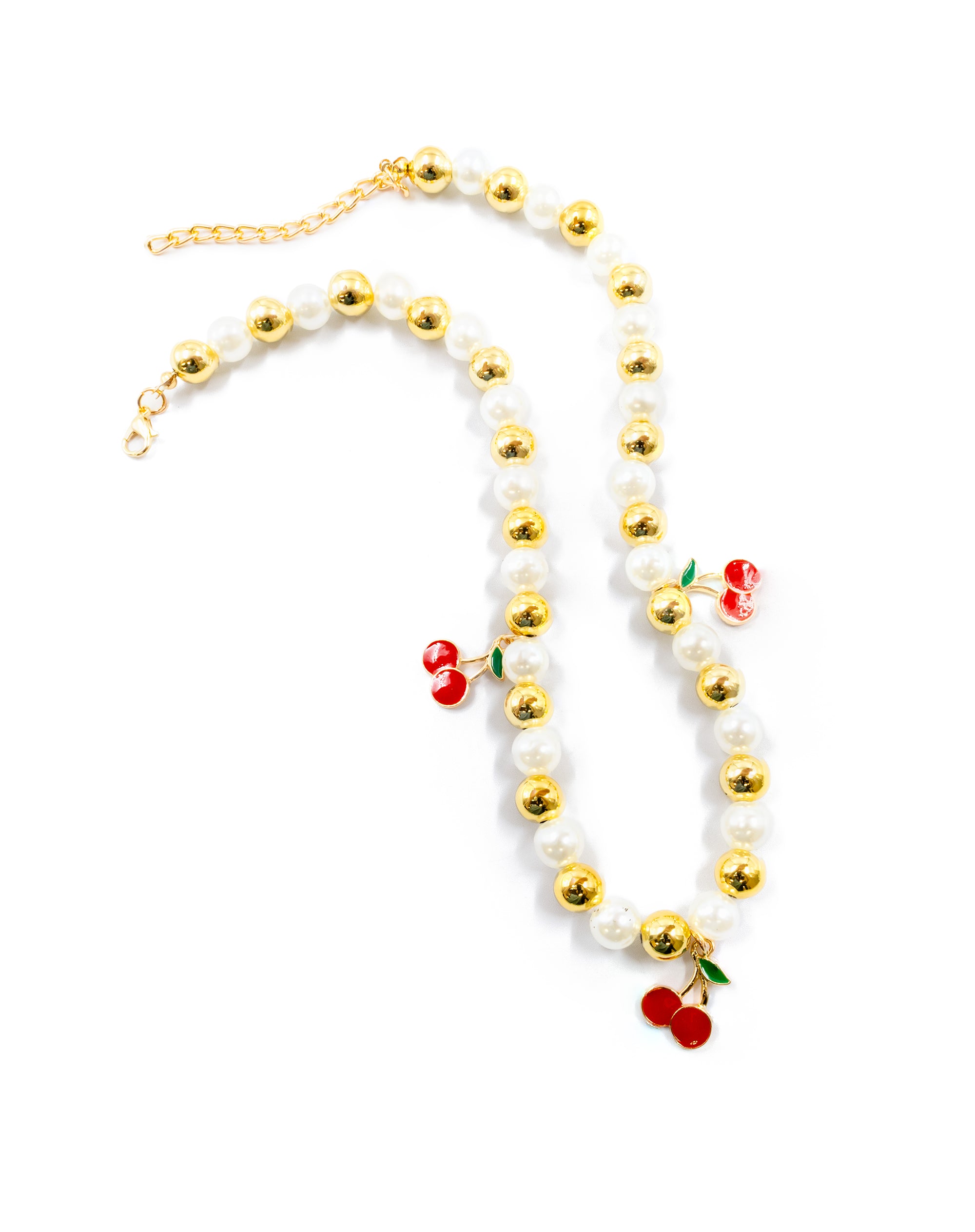 Collar de Perlas con dije de Fruta M11 - Oro laminado