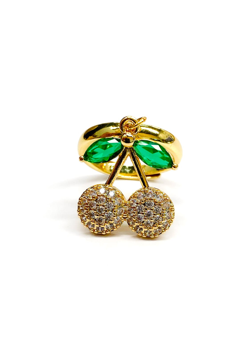 Anillo Cerezas Ajustable M2 Oro Laminado