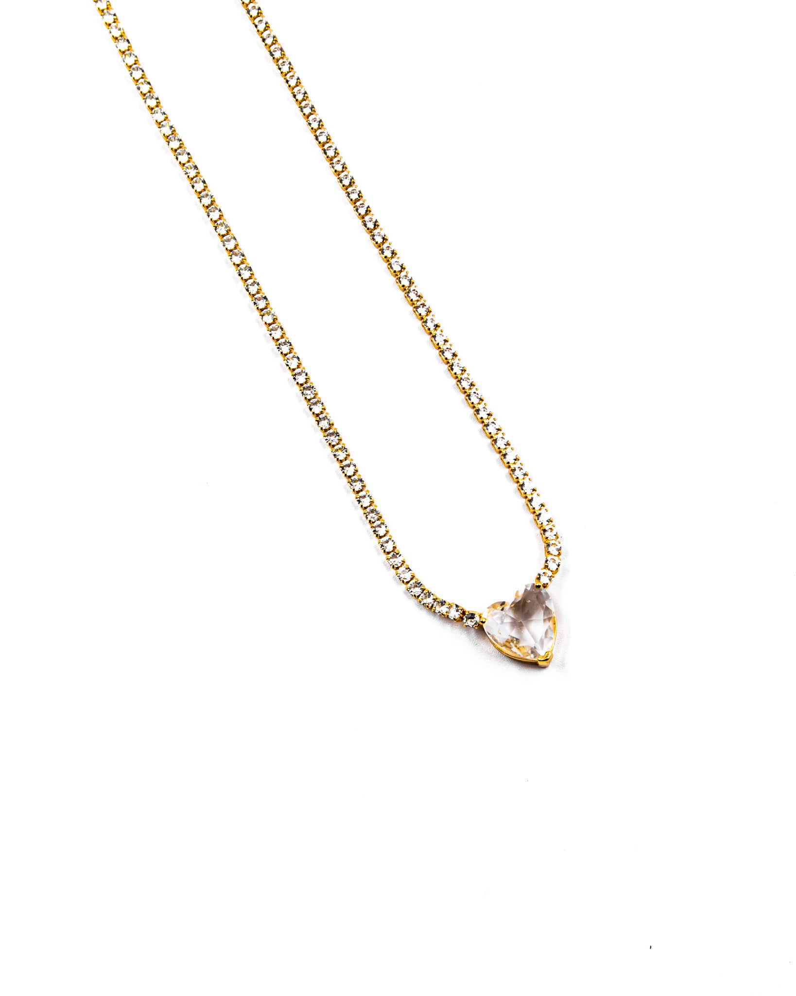 Collar con dije corazon de colores Oro Laminado