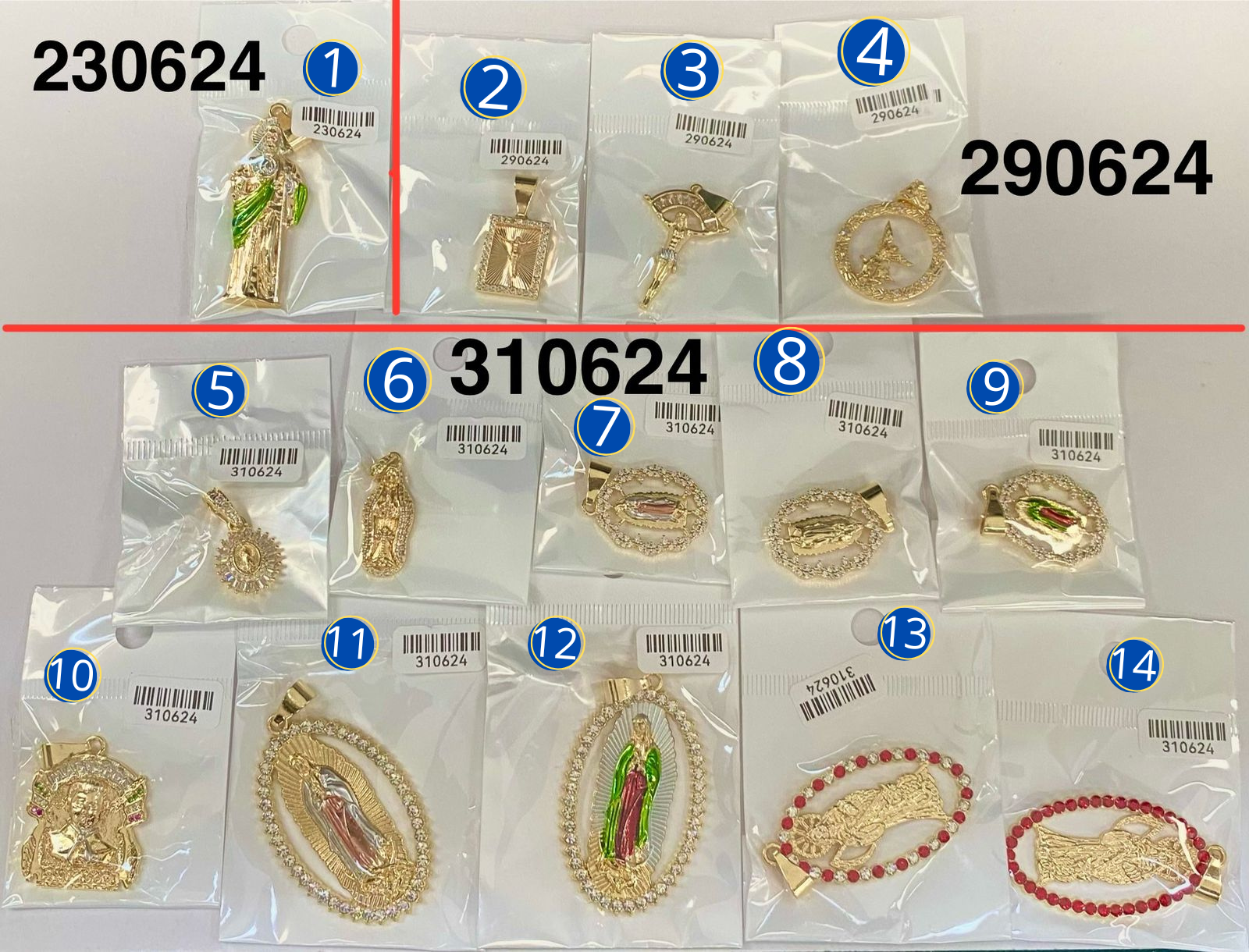 Dijes Dorados M1 Oro Laminado
