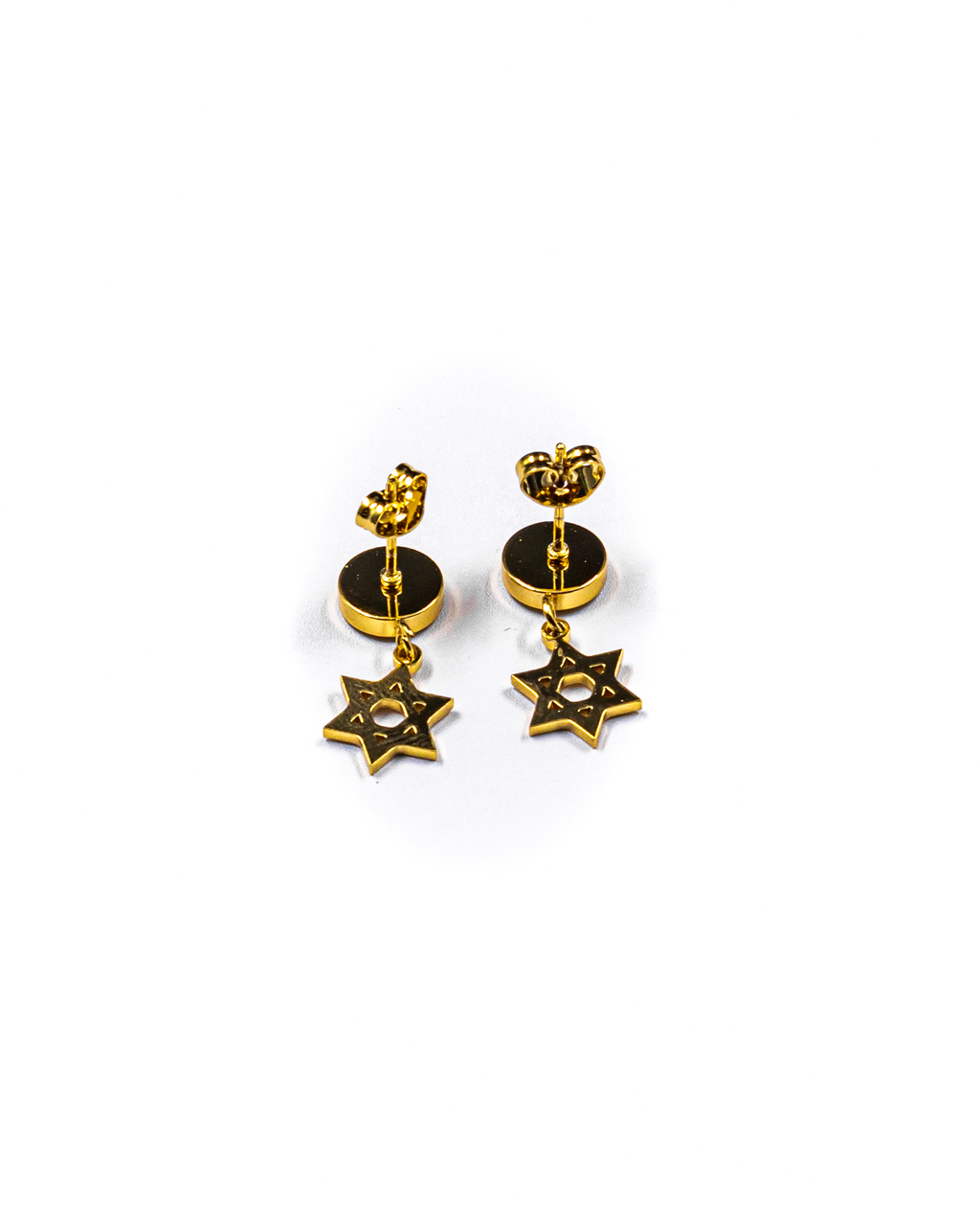 Aretes Dorados, Plateados y negros con dije colgante - M1 Acero Inoxidable