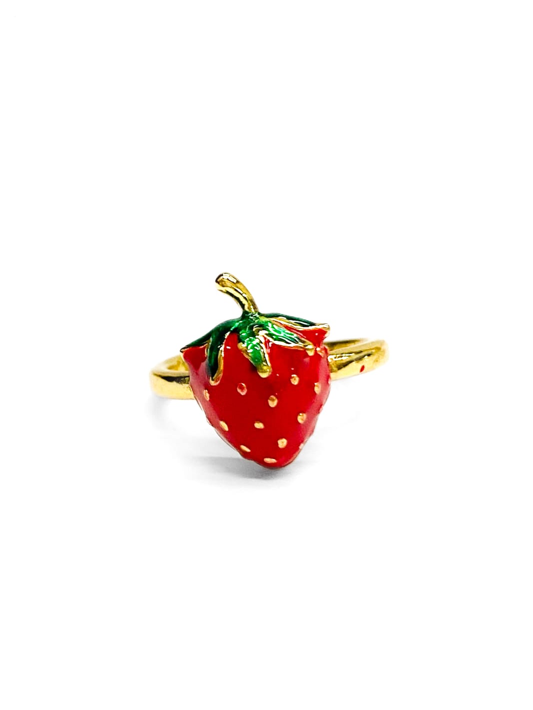 Anillo Fresas y Cerezas Ajustable M4 Oro Laminado