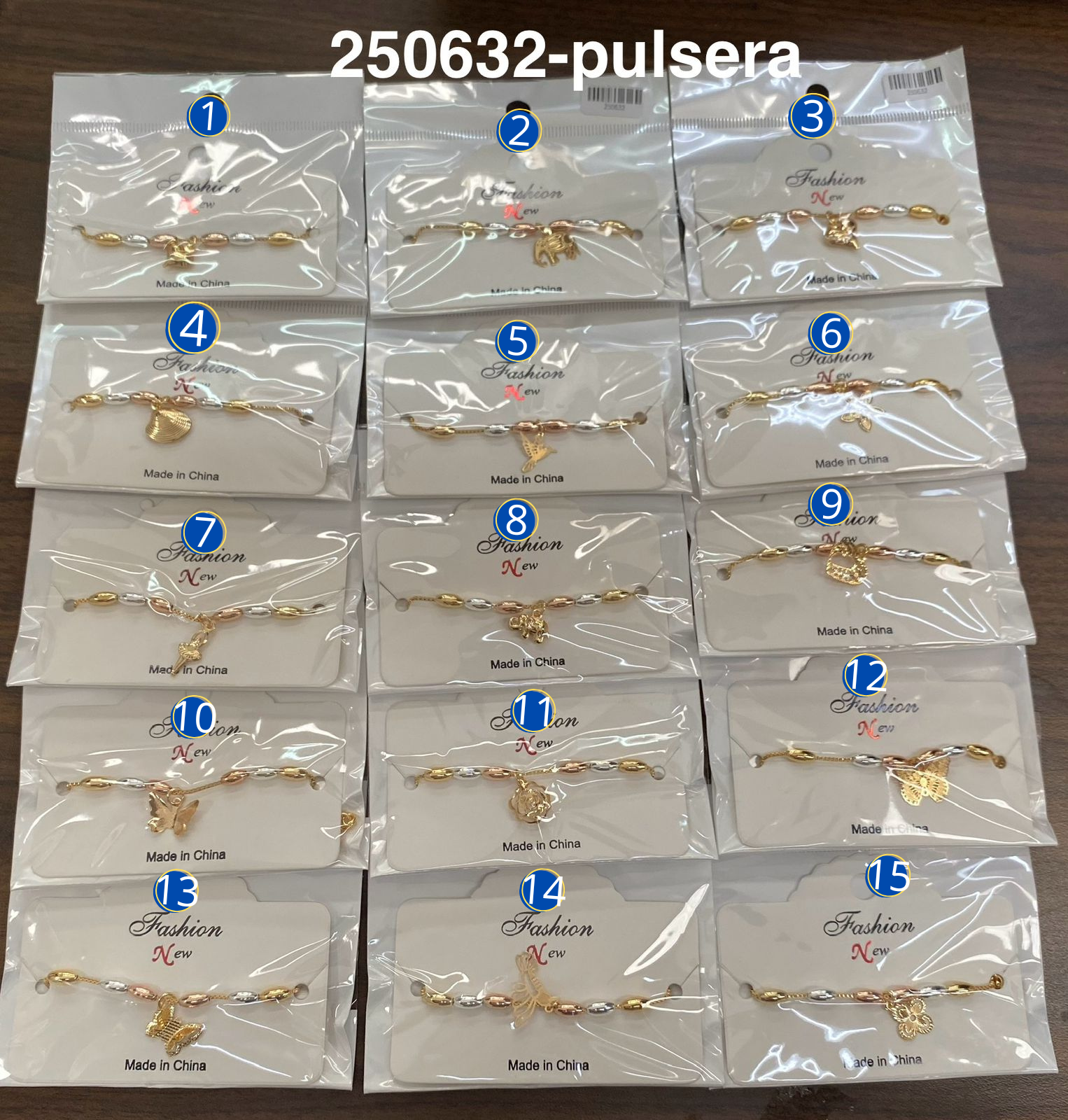 [08/JUNI/26] Pulseras Doradas con Dije M2 Oro Laminado