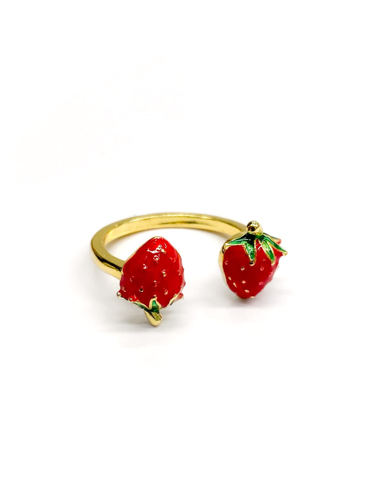 Anillo Fresas y Cerezas Ajustable M4 Oro Laminado
