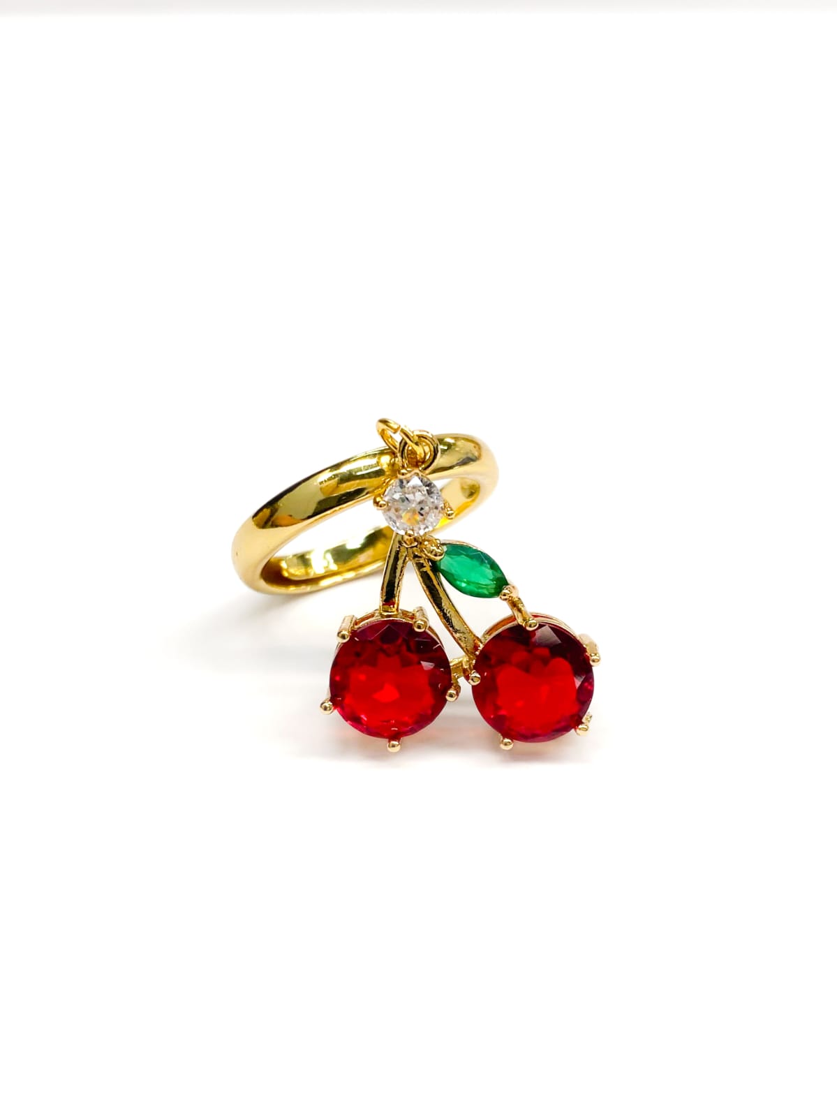 Anillo Cerezas Ajustable M2 Oro Laminado