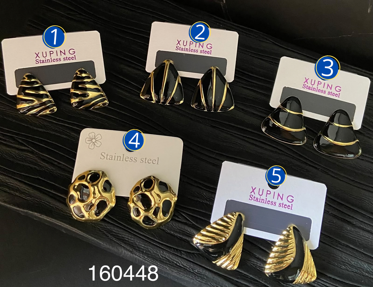 [03/OCTUBRE/26] Aretes Dorados Diferentes Diseños M20 Acero Inoxidable