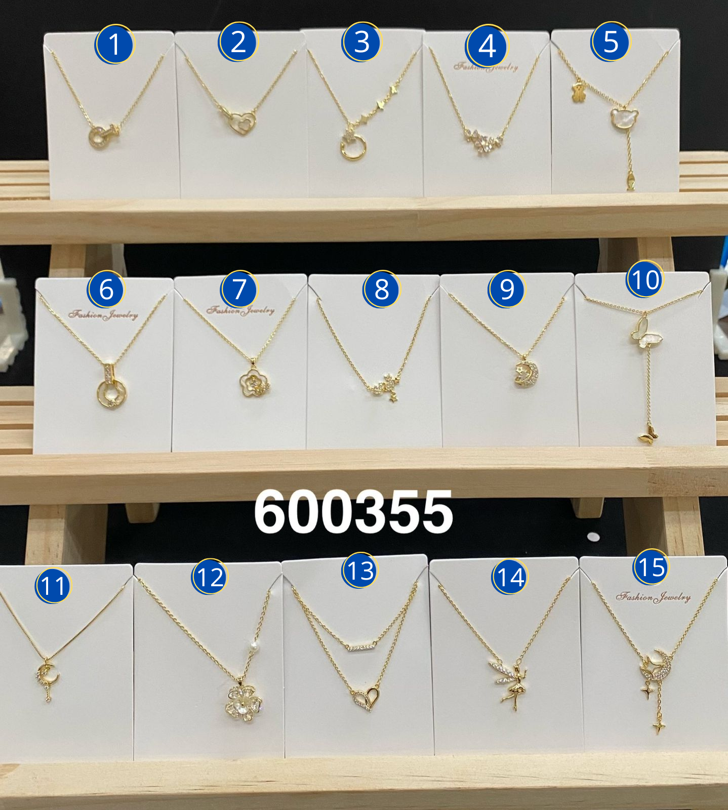 Collares Dorados con Dijes Diferentes M2 Oro Laminado