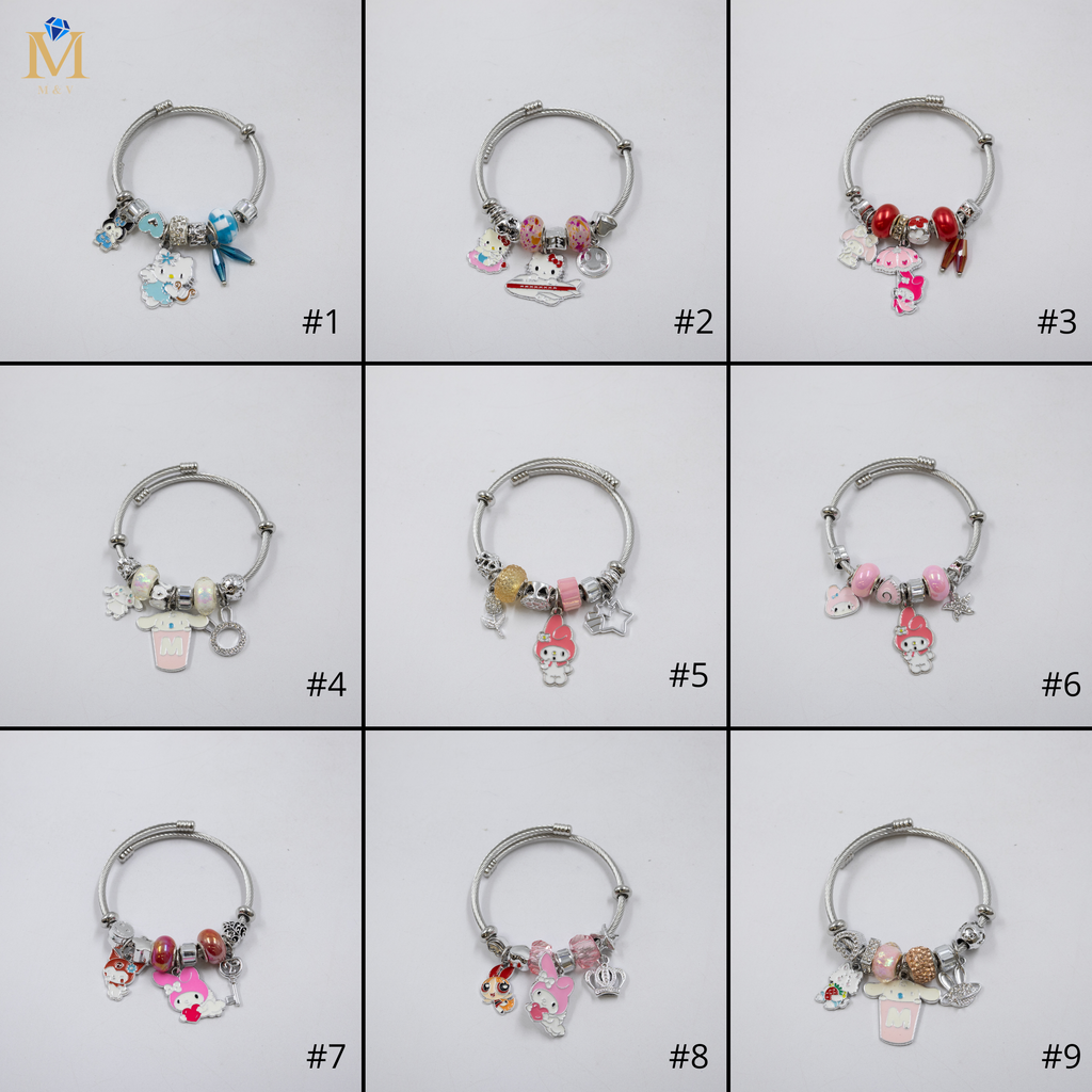 Pulsera tipo Pandora Plateados M4 Oro Laminado