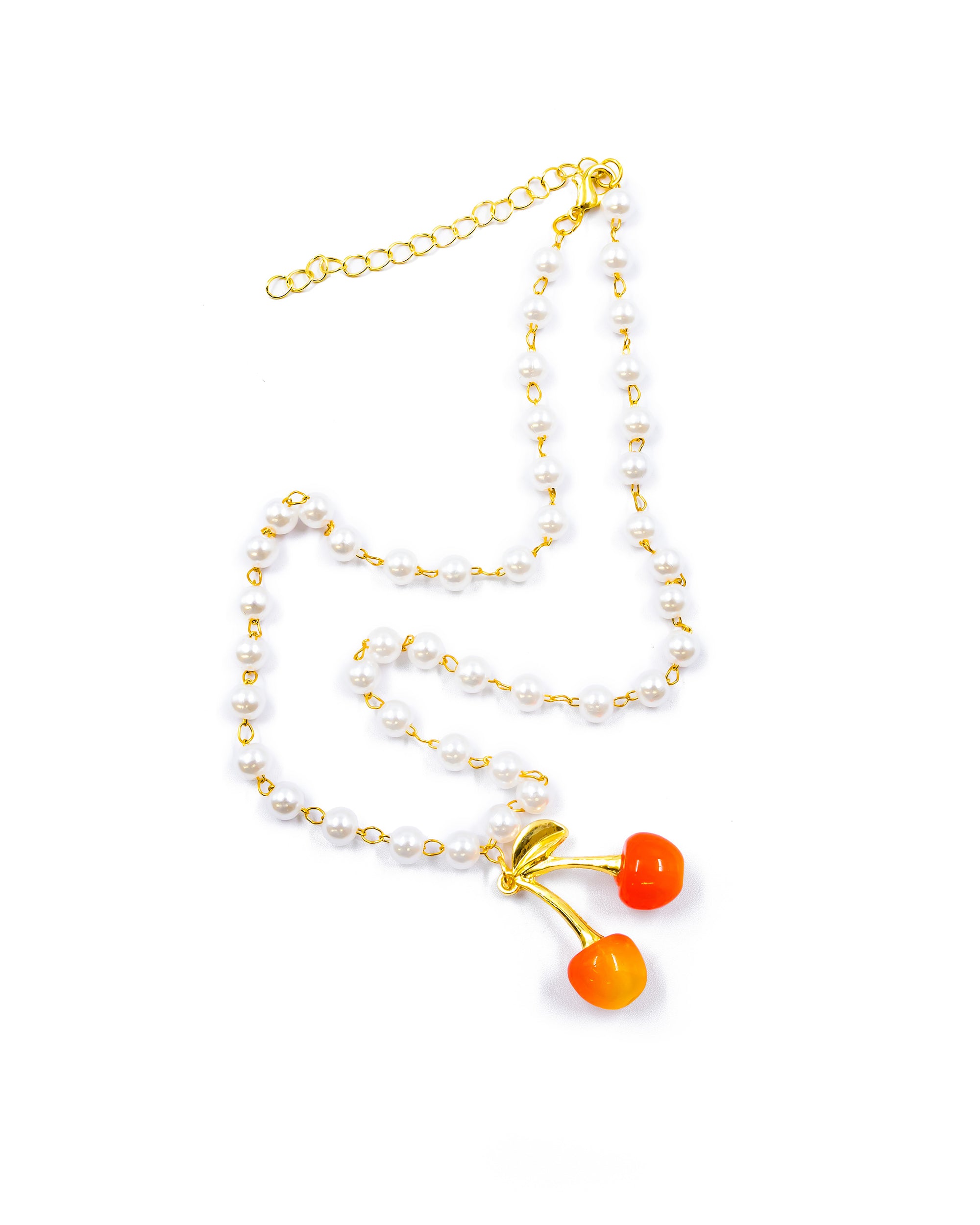 Collar de Perlas con dije de Fruta M4 - Oro laminado