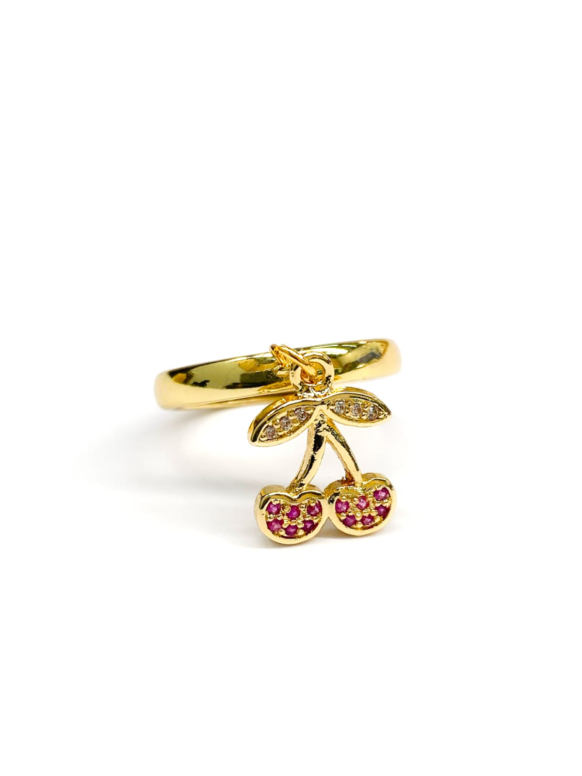 Anillo Cerezas Ajustable M2 Oro Laminado