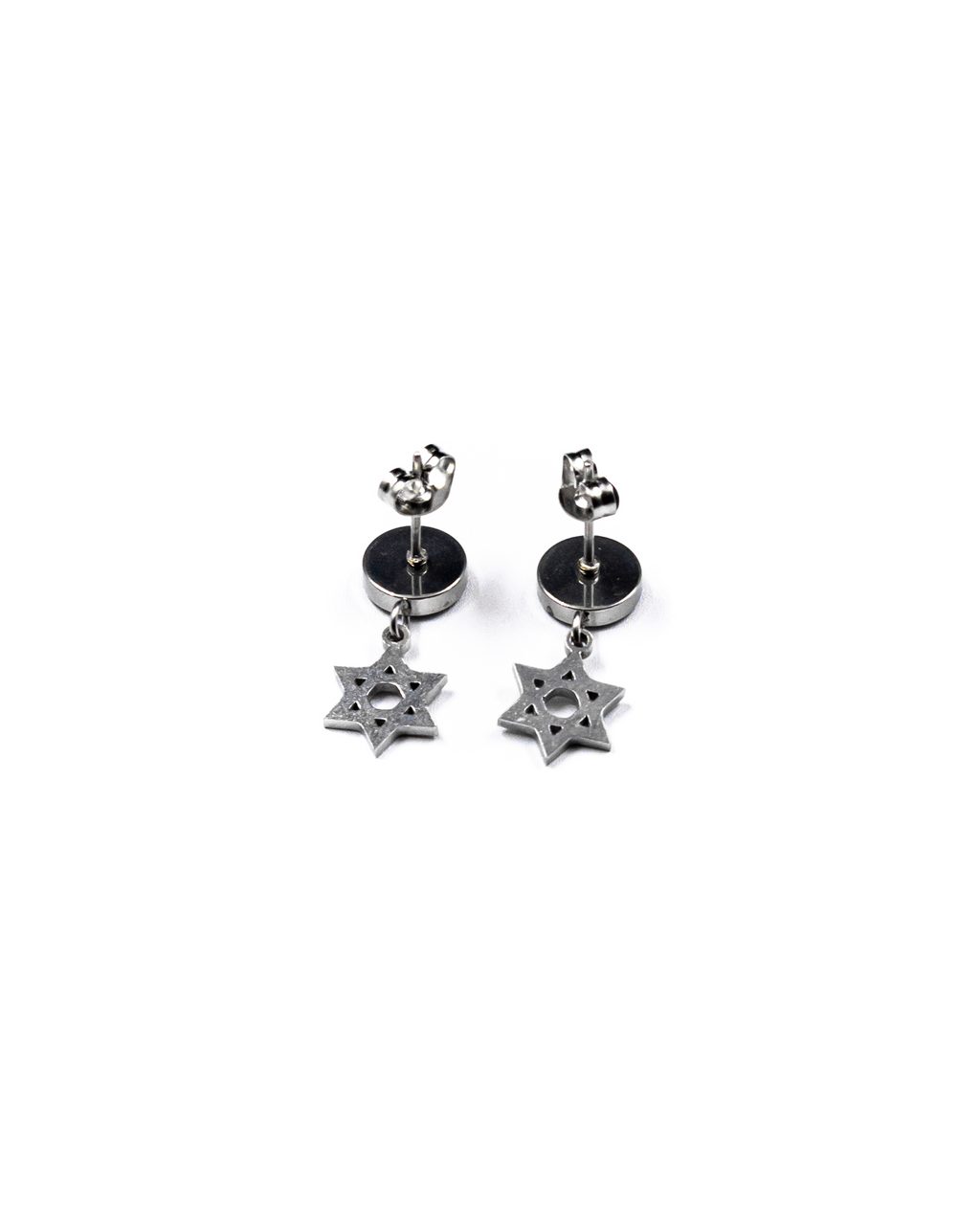 Aretes Dorados, Plateados y negros con dije colgante - M1 Acero Inoxidable