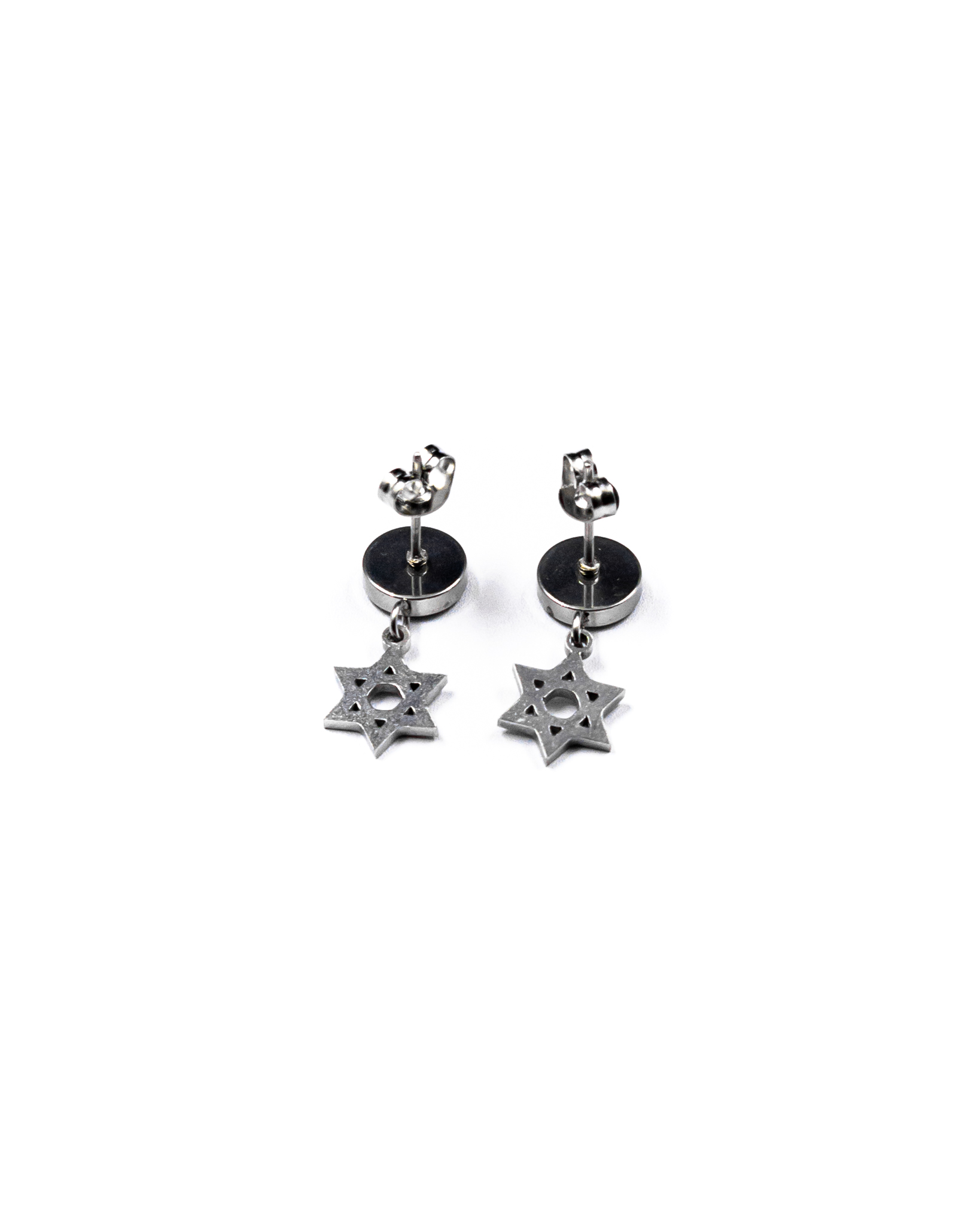 Aretes Dorados, Plateados y negros con dije colgante - M1 Acero Inoxidable