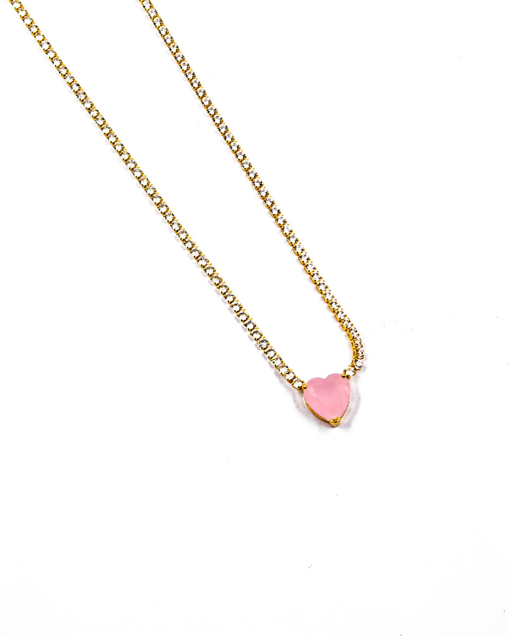 Collar con dije corazon de colores Oro Laminado