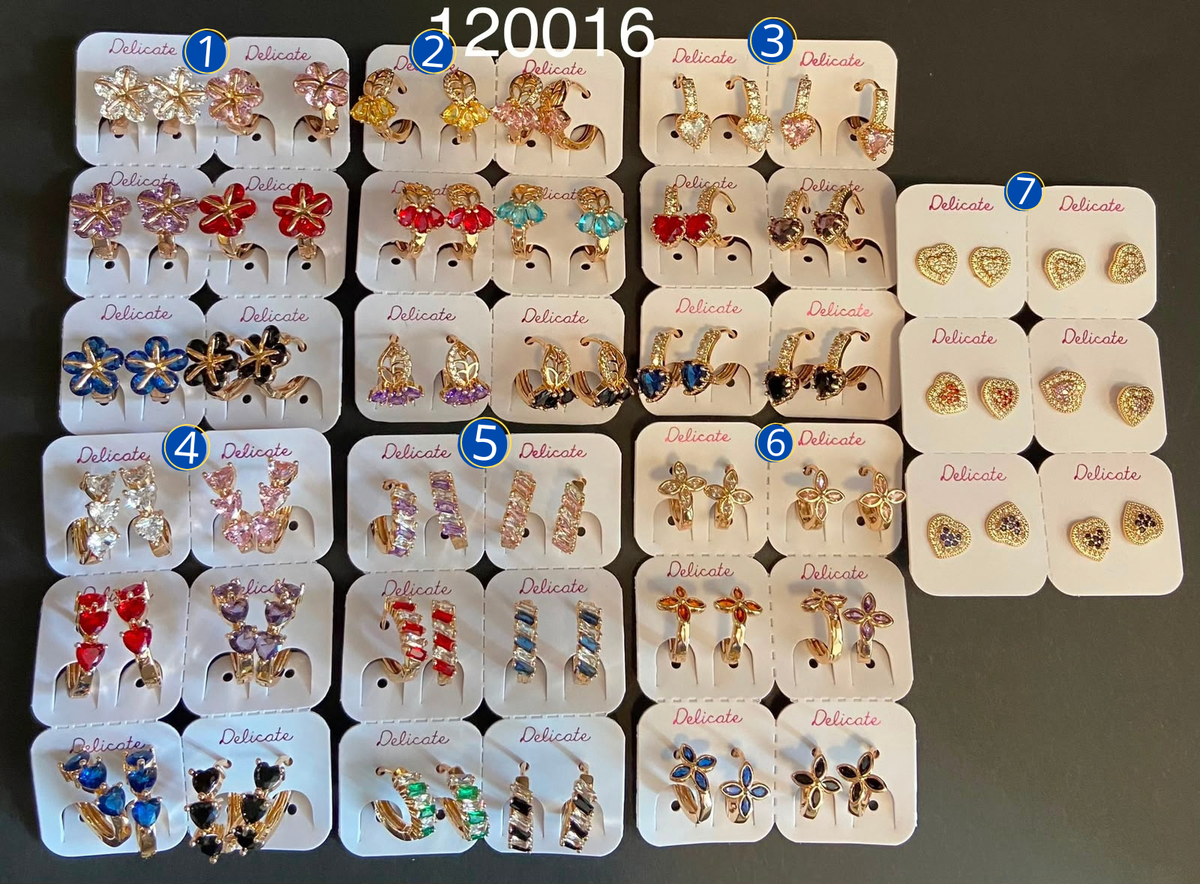 [26/SEPTIEMBRE/26] Paquete de 6 pares de Aretes MV M16 Oro Laminado