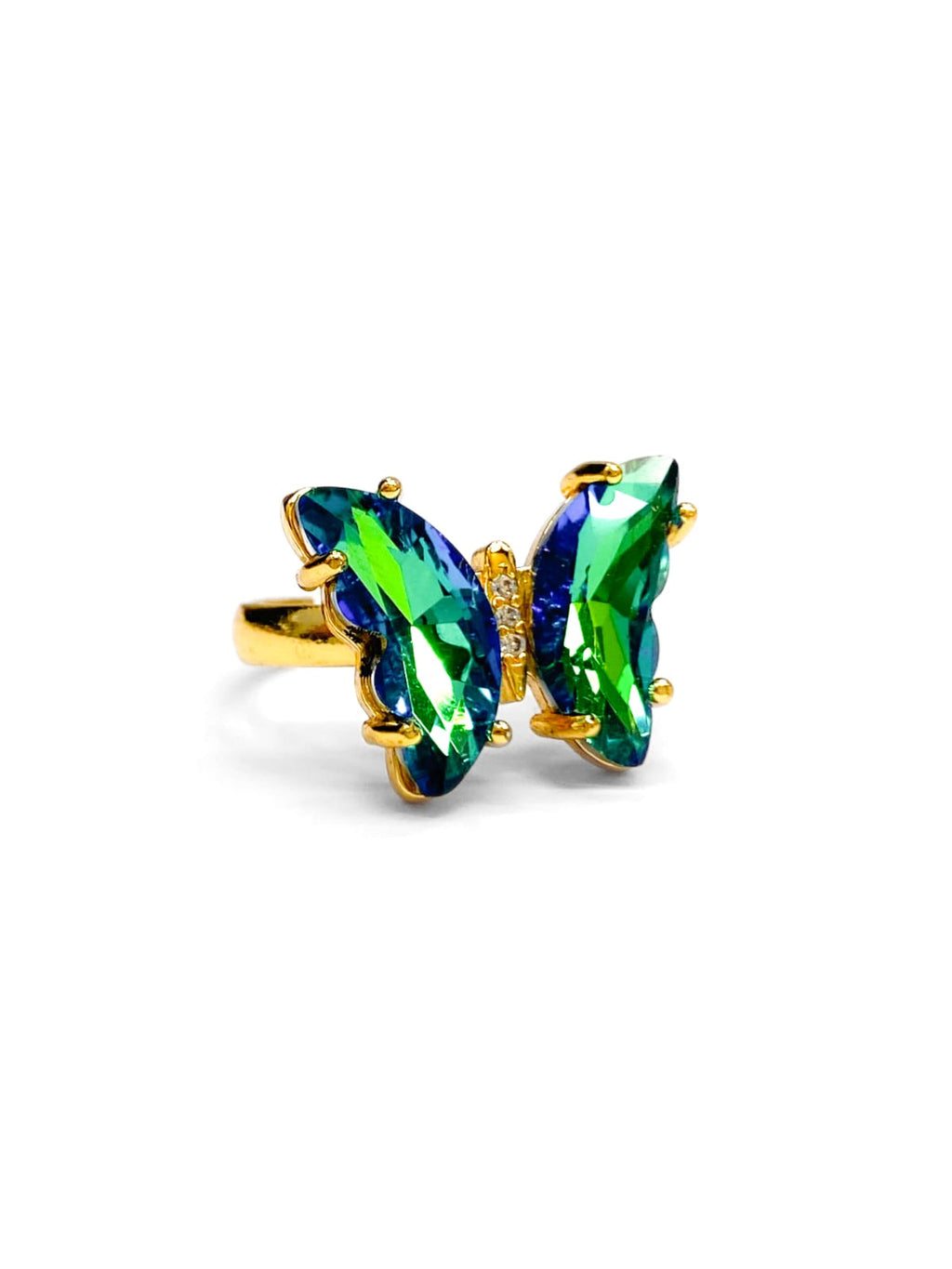 Anillo Mariposa Colores Ajustable M2 Oro Laminado