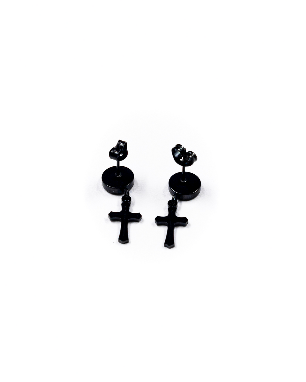 Aretes Dorados, Plateados y negros con dije colgante - M1 Acero Inoxidable